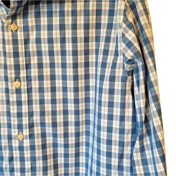 Banana Republic Men's Blue Plaid Standard Fit Button Down Shirt - Picture 4 of 5